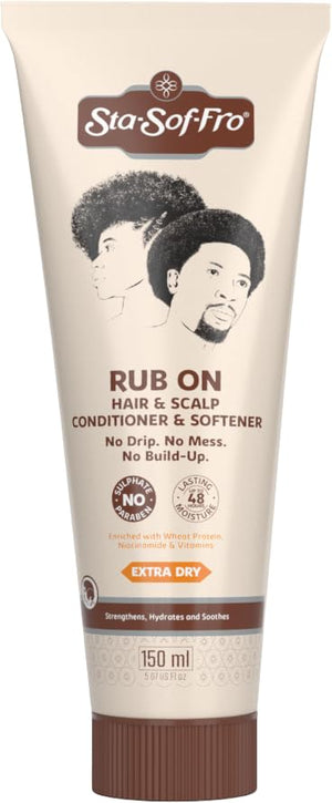 Sta-Sof-Fro Acondicionador, aplicación suave para hidratar y refrescar el cuero cabelludo.