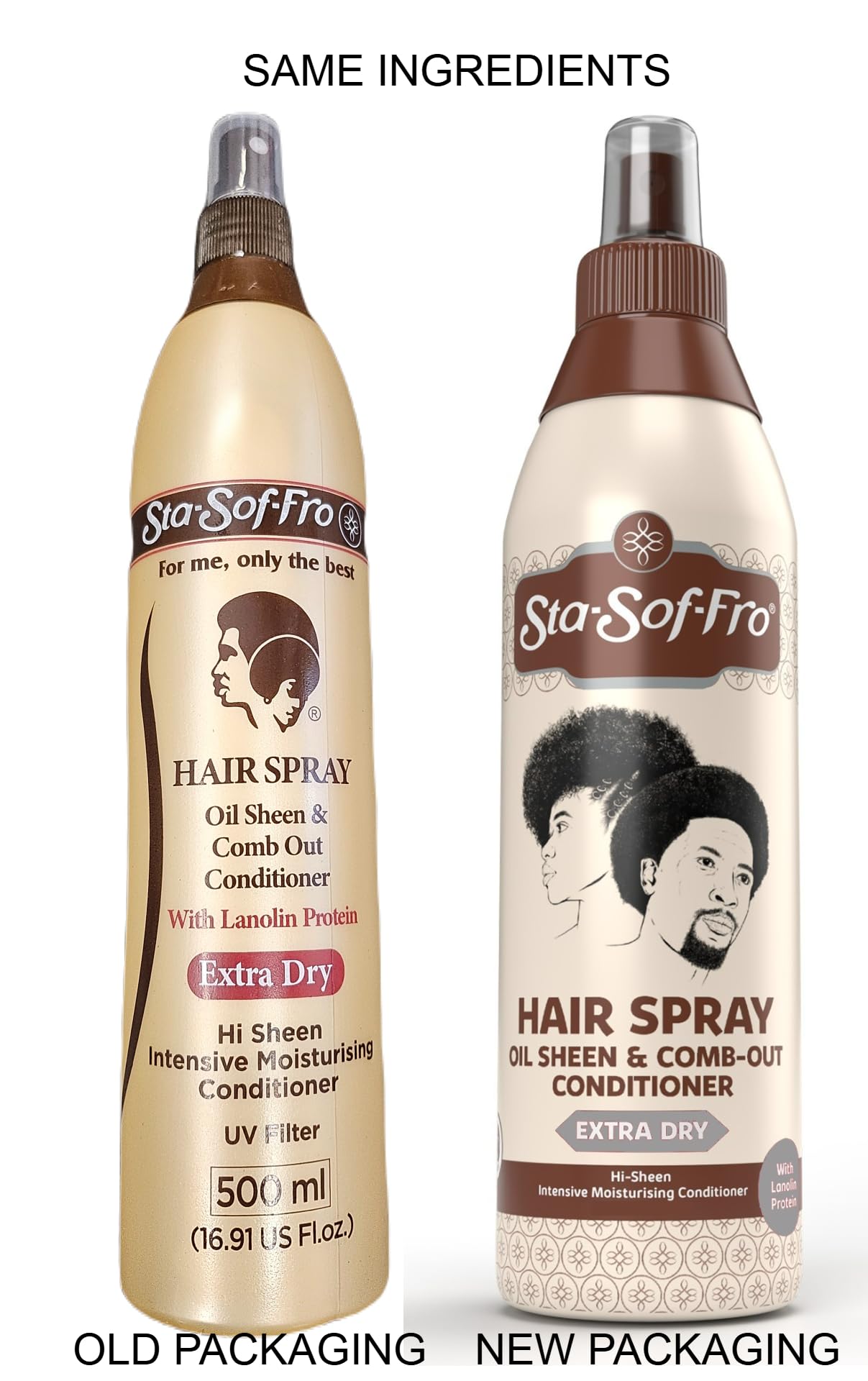Sta-Sof-Fro presentación de tres, acondicionador para cabello y cuero cabelludo, uso diario.