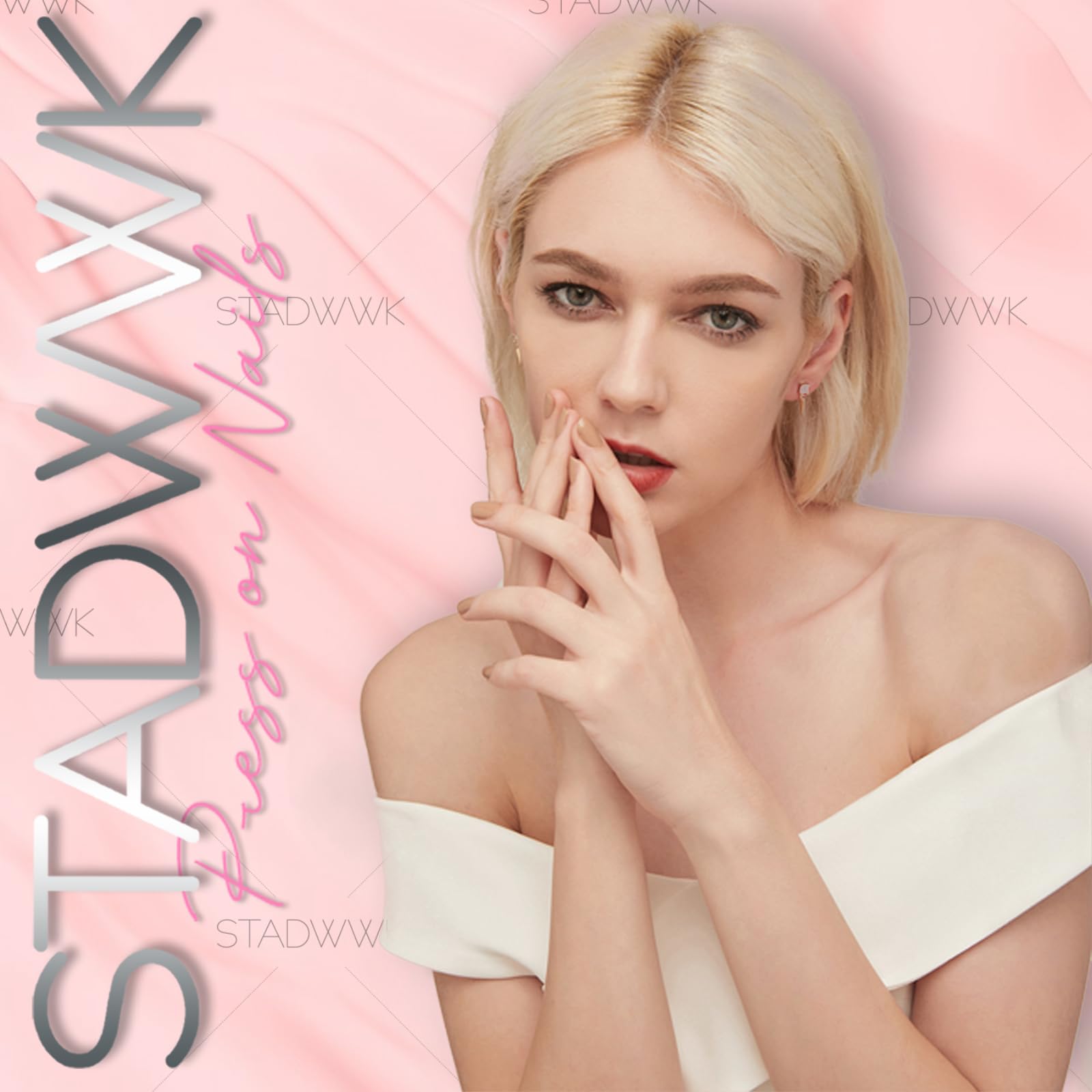 STADWWK uso fácil de uñas postizas para look inmediato