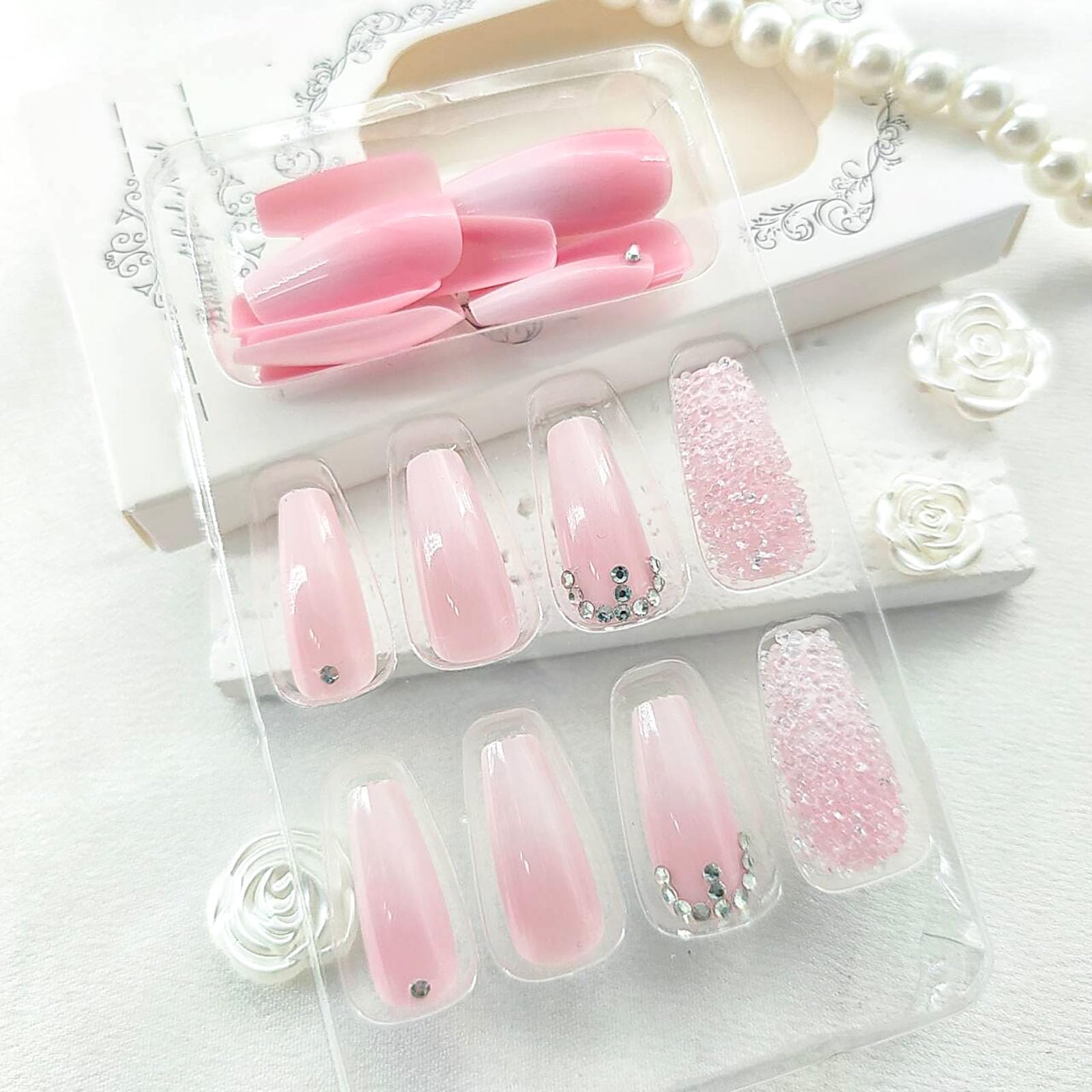 STADWWK acabado brillante en uñas falsas para look pulido