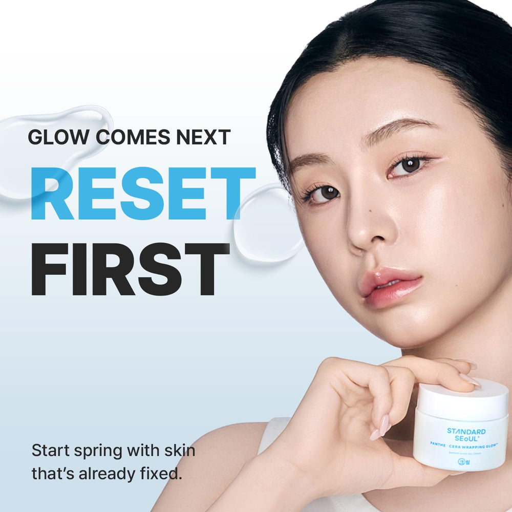Standard Seoul Barrier Glass Gel, preparación de maquillaje con brillo suave.