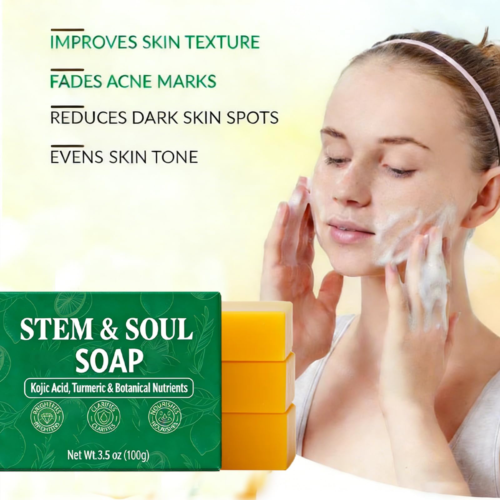 Stem and Soul Envase práctico y diseño cómodo para baño.