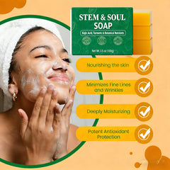 Stem and Soul Jabón Turmerico y Azufre, ingredientes naturales para piel equilibrada.