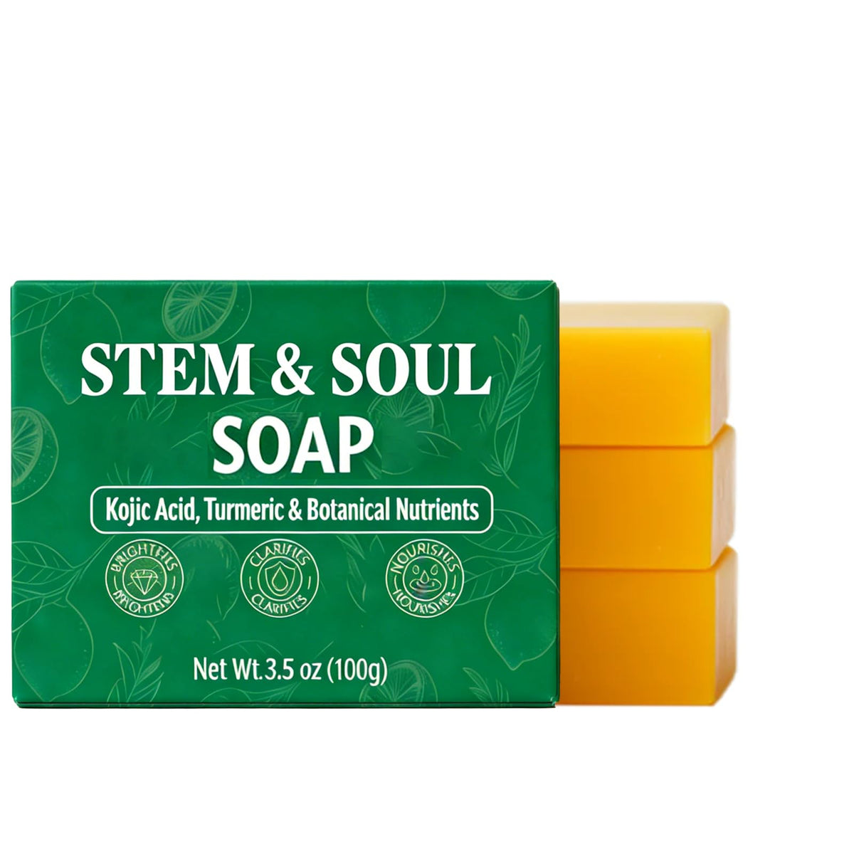 Stem and Soul Jabón Turmerico Limón, barra: limpieza profunda y frescura para la piel.