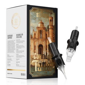 Agujas STIGMA cartucho tatuaje 50 piezas mezcla de tamaños para trazos precisos.