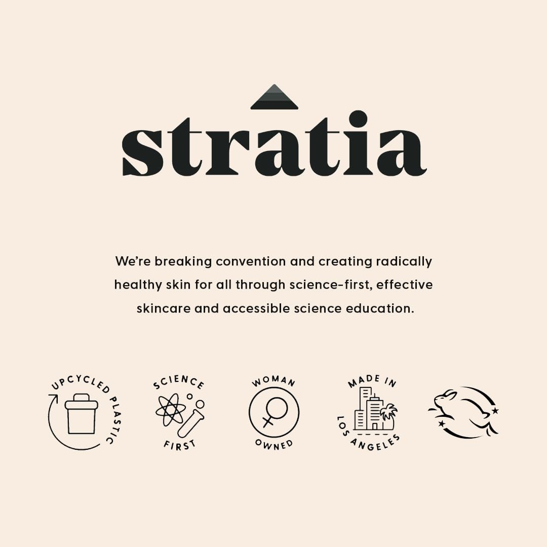 Empaque elegante de Stratia C+C Serum, práctico para cualquier rutina.