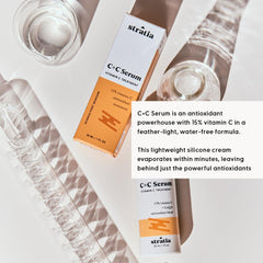 CoQ10 y vitamina C en Stratia C+C Serum, antioxidantes para cuidado diario.