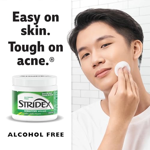 Piel limpia y fresca con Stridex Sensitive Aloe, sin alcohol.