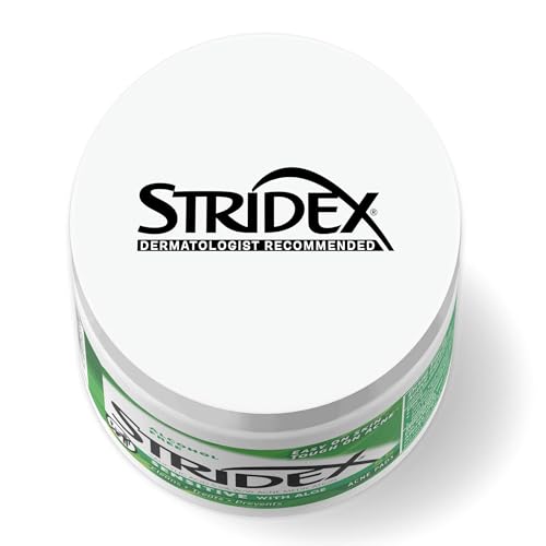 Toallitas para piel seca Stridex Sensitive Aloe, limpieza suave.