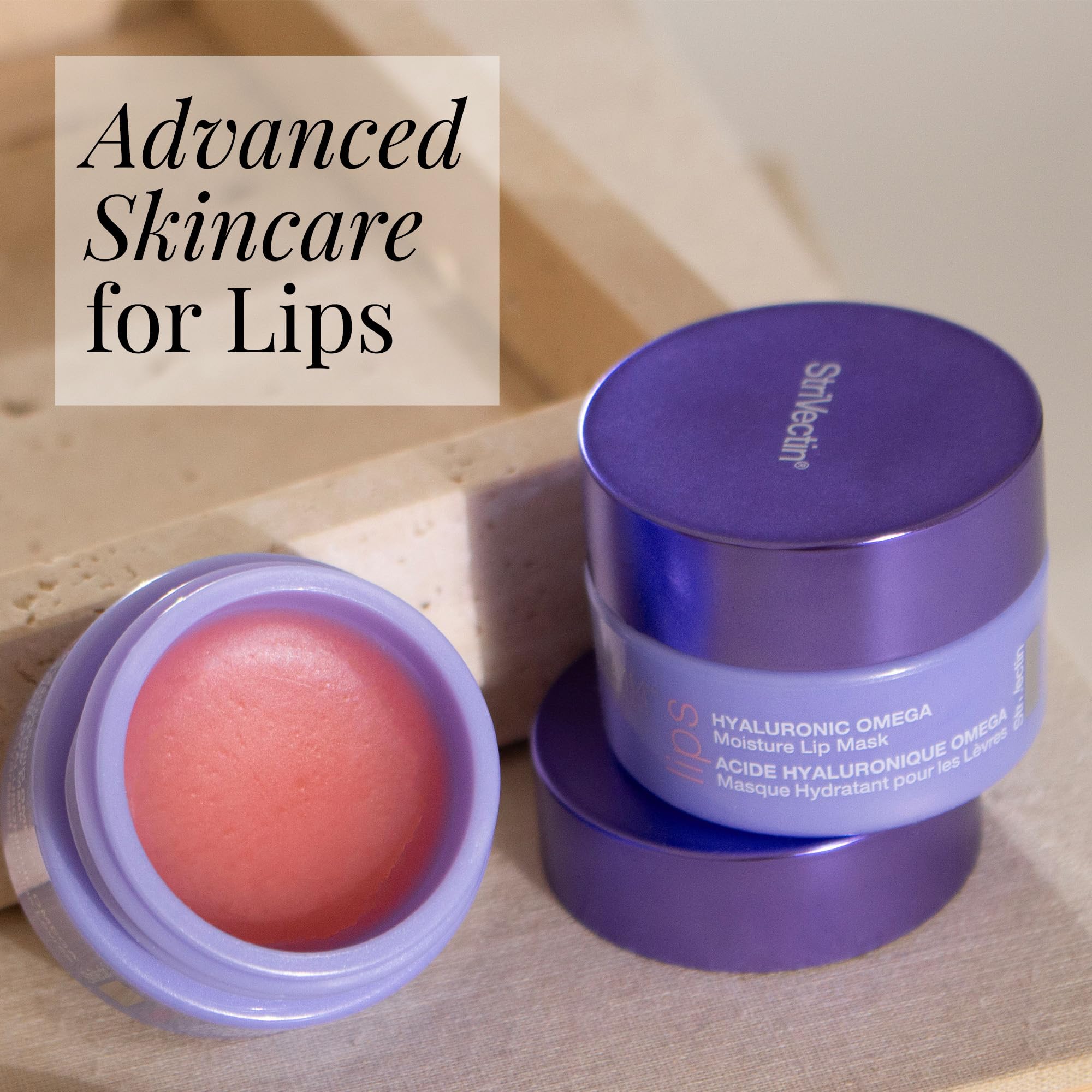 Textura cremosa de StriVectin mascarilla labial para sensación suave