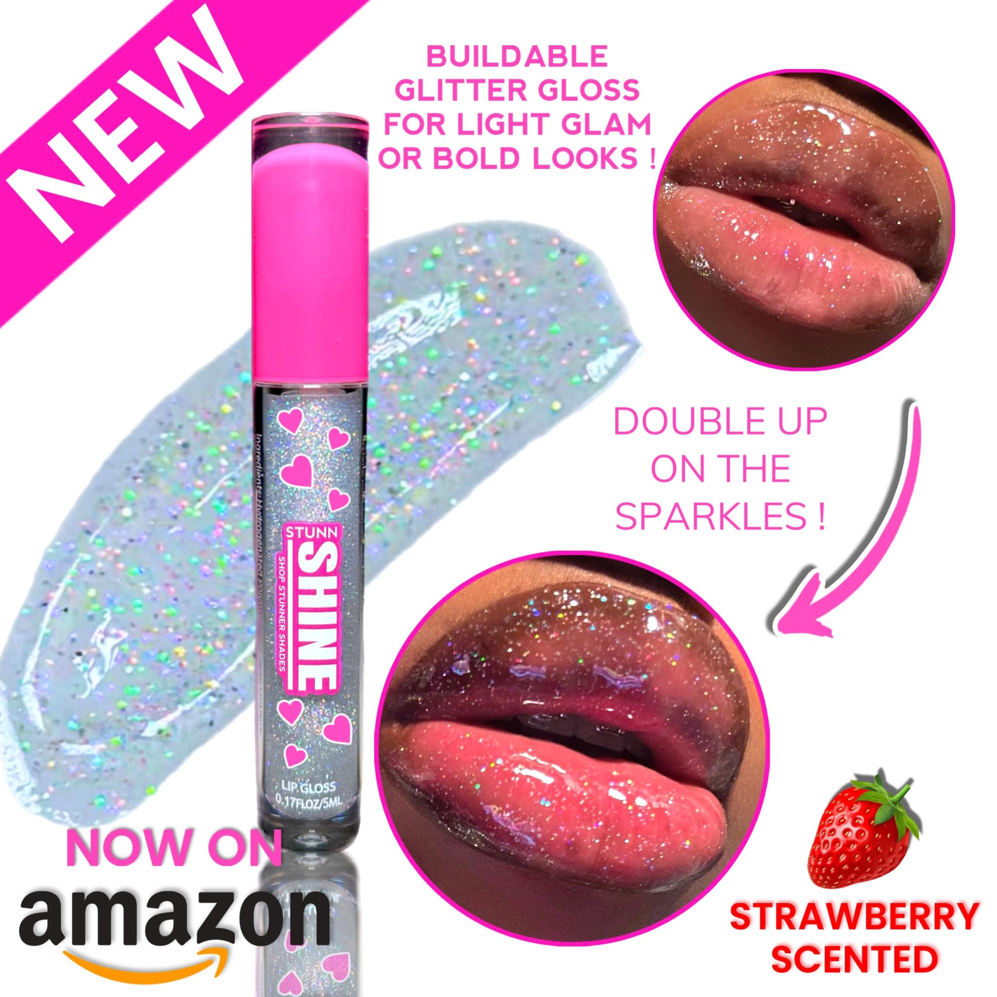 Stunn Shine brillo holográfico rosa para un look futurista