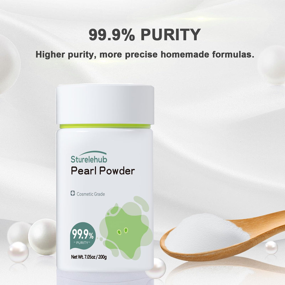 Sturelehub polvo de perla orgánico en dispensador, dosificación fácil para cremas caseras
