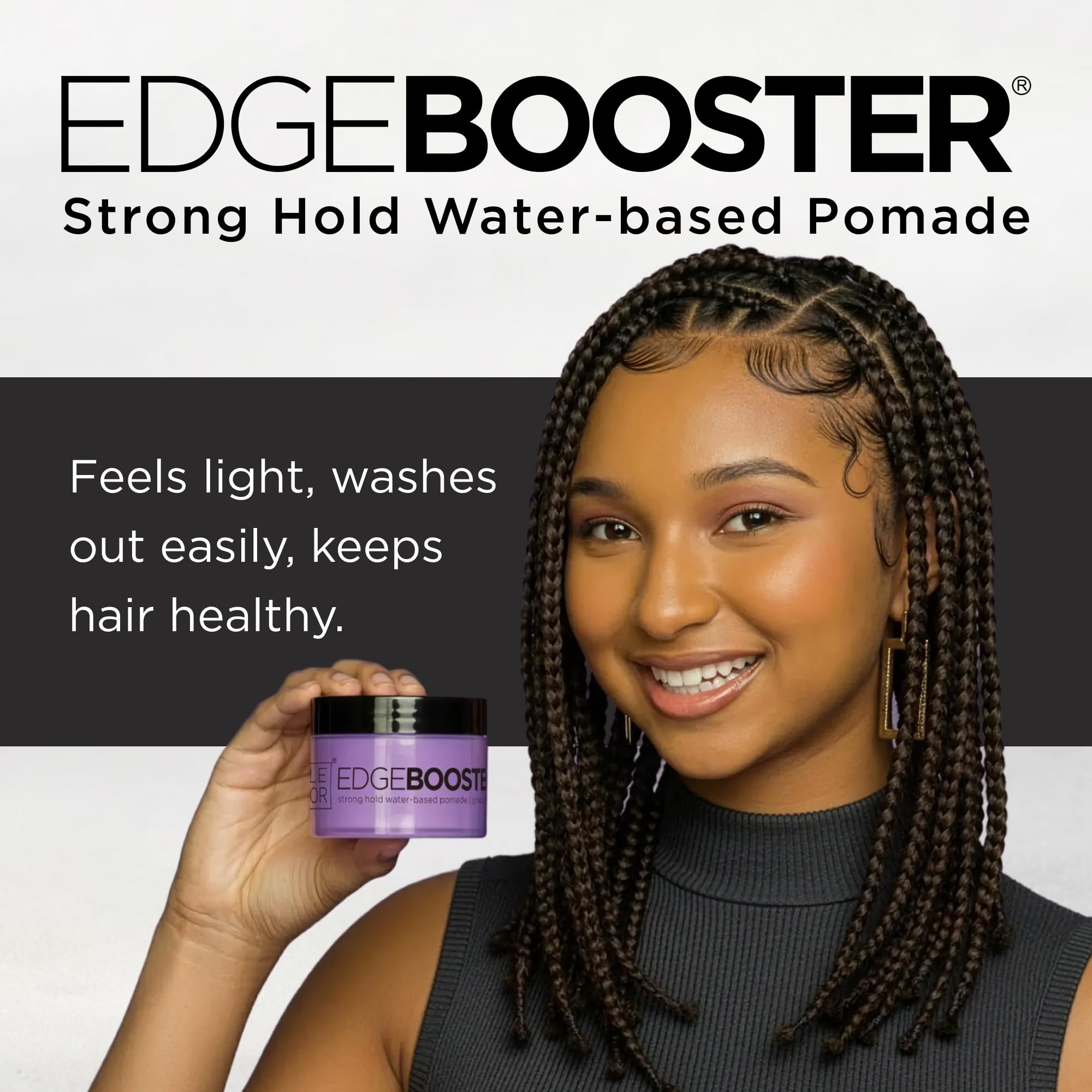 Style Factor Edge Booster: etiqueta que resalta fórmula natural y aceite de argán.