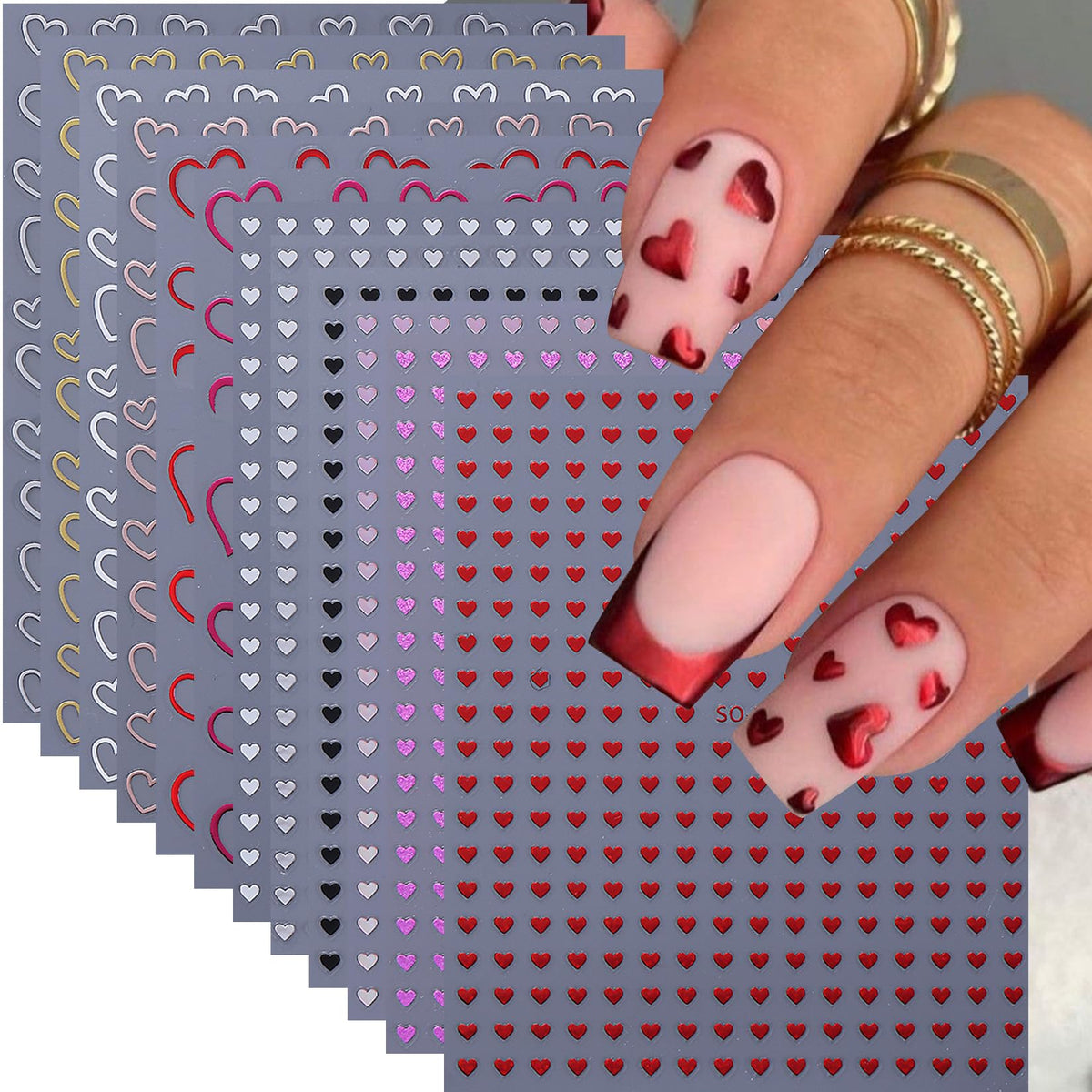 STZPRONAIL corazones 3D para uñas, embellecimiento rápido y sencillo.