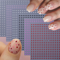 STZPRONAIL corazones rojos, negros y blancos para uñas, estética romántica.