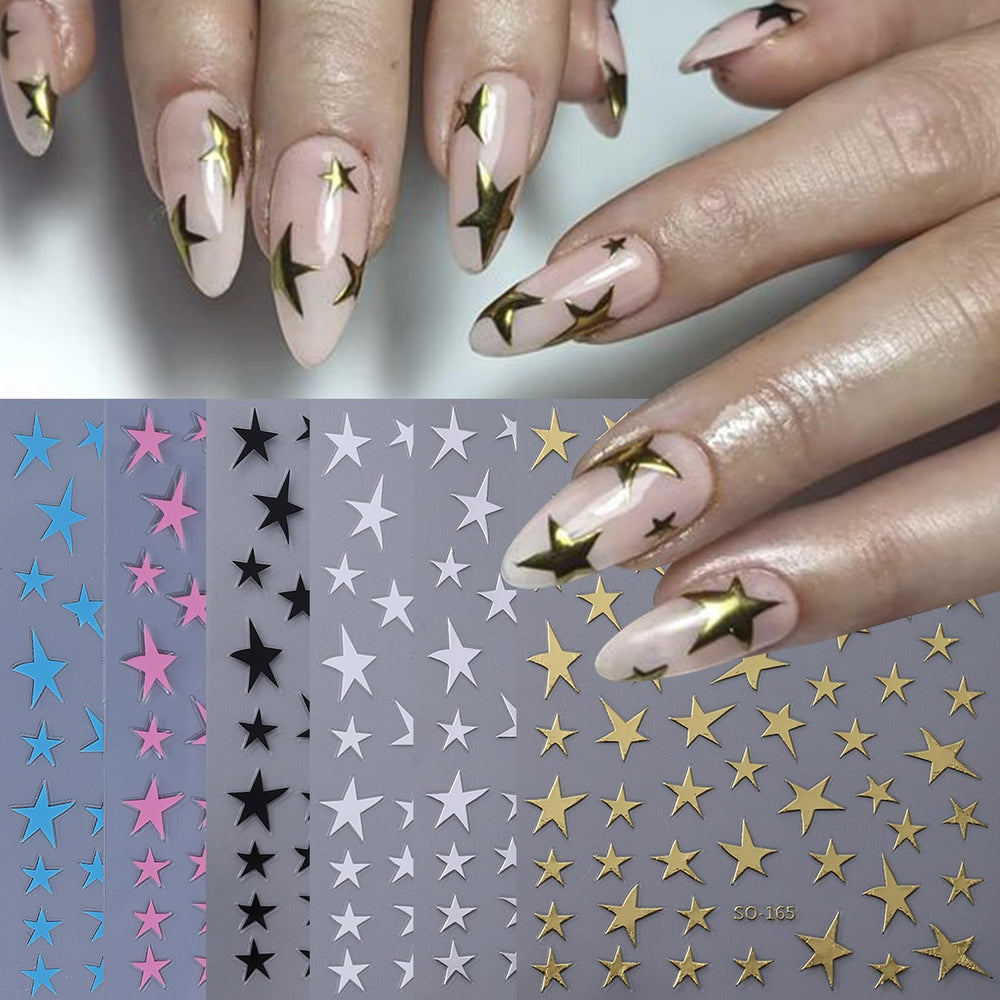 STZPRONAIL diseños de estrellas variados para uñas, estilo versátil.