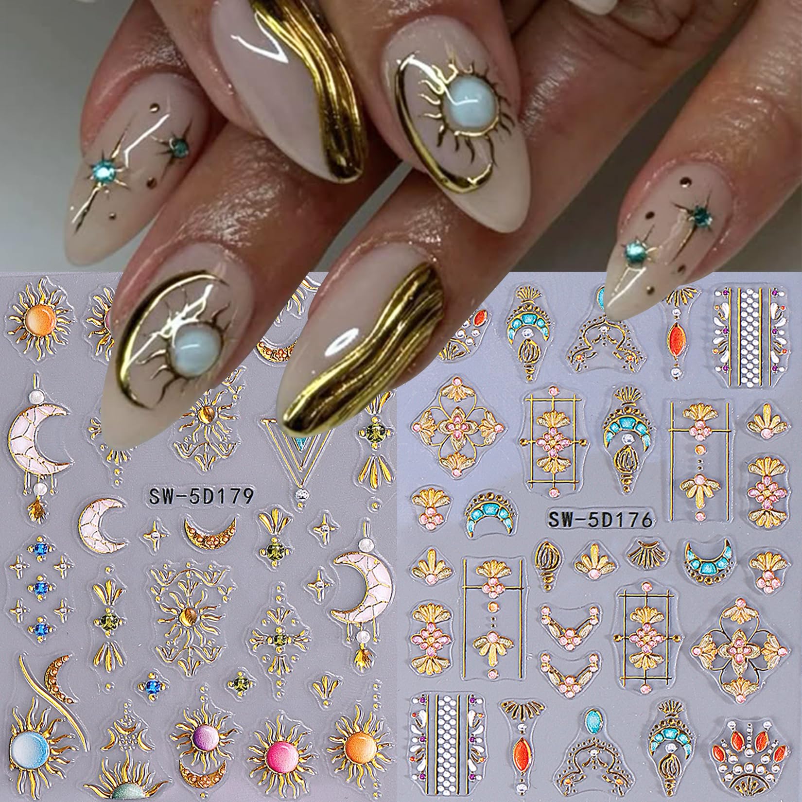 STZPRONAIL luna sticker: efecto 5D para uñas con brillo suave