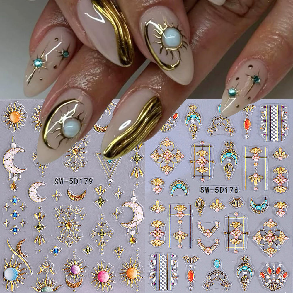 STZPRONAIL luna sticker: efecto 5D para uñas con brillo suave