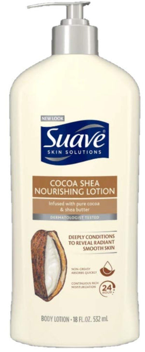 Loción corporal Suave en bote, manteca de cacao y karité para piel suave e hidratada.