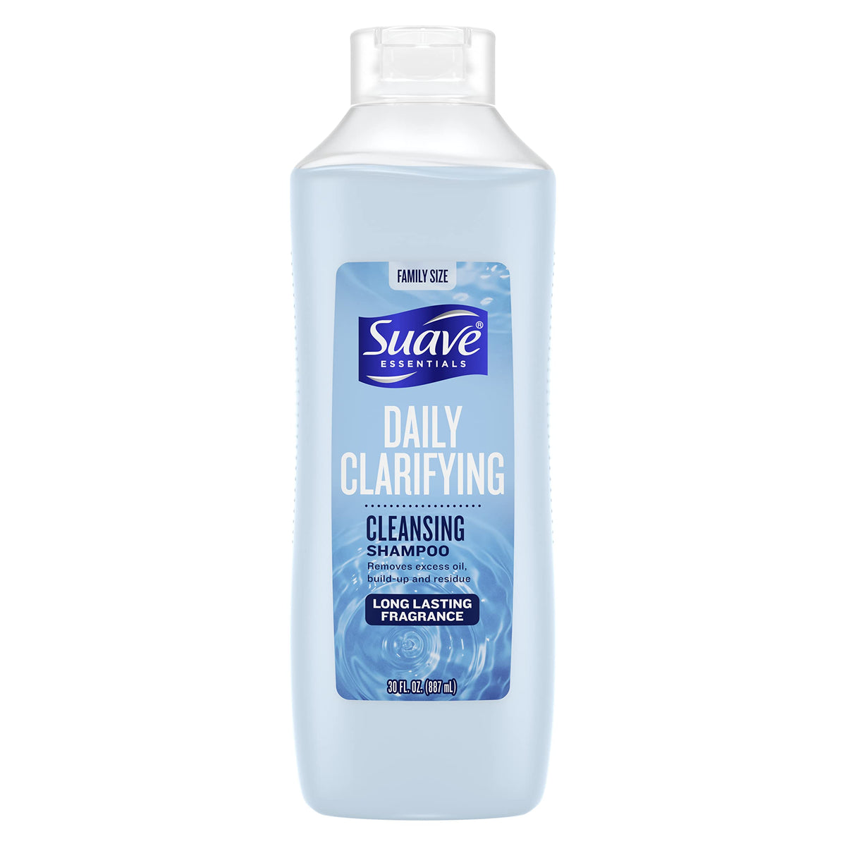 Suave Essentials champú clarificante diario, bote: limpieza profunda suave para cabello normal a graso.