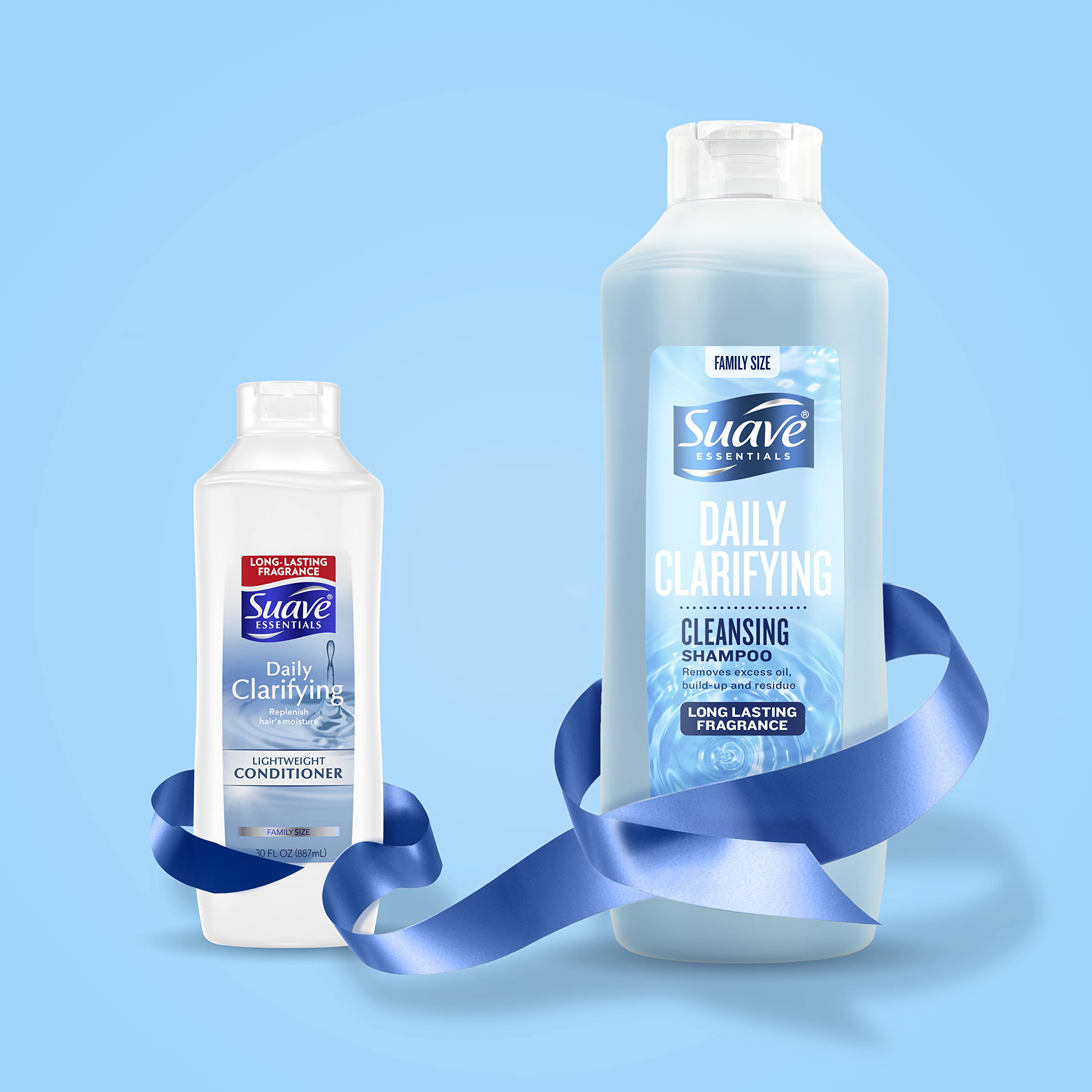 Suave Essentials champú clarificante, limpieza profunda: cabello limpio y ligero.