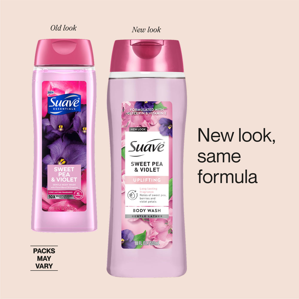 Suave: fórmula con glicerina y vitamina E para piel hidratada.