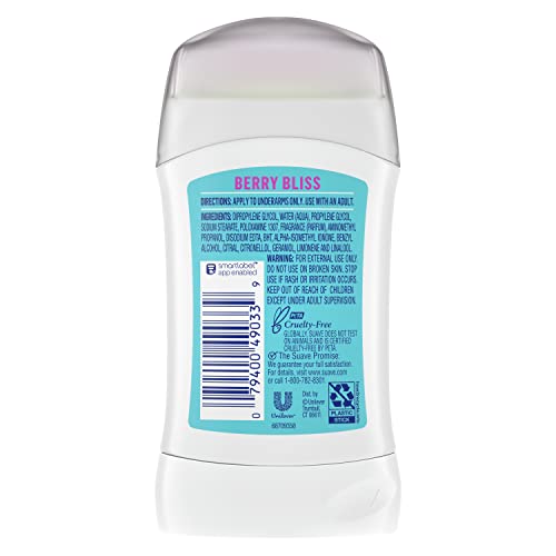 Envase sin aluminio de Suave Berry Bliss para piel sensible.