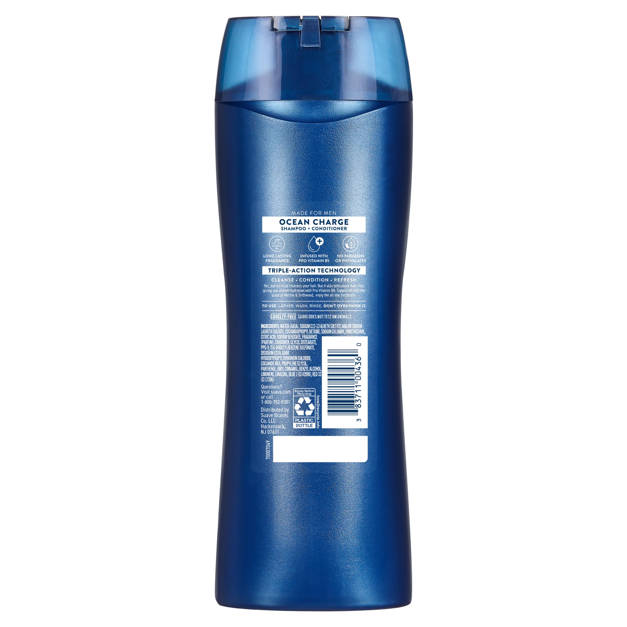 Suave Men Ocean Charge, aroma oceánico, notas marinas que inspiran frescura.