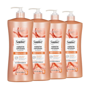 Acondicionador Suave Keratin Infusion, botella con dispensador para control suave del encrespamiento