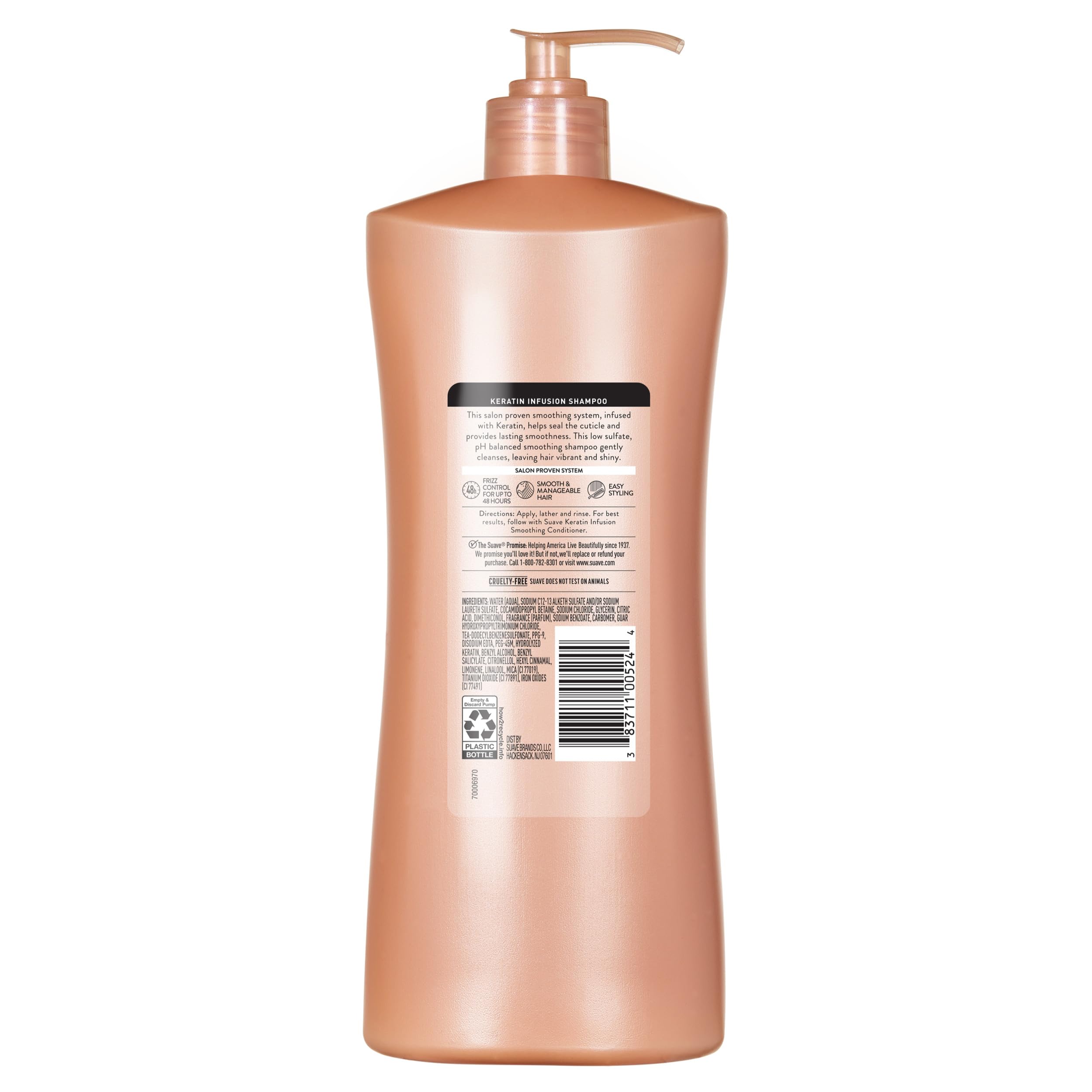 Suave Keratin Infusion Fragancia floral suave tras cada lavado.
