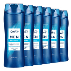 Suave Men 2 en 1 limpia y hidrata piel del cuerpo y rostro.