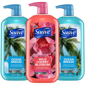 Suave Ocean Breeze: dos botellas en paquete, hidratación suave para la piel.