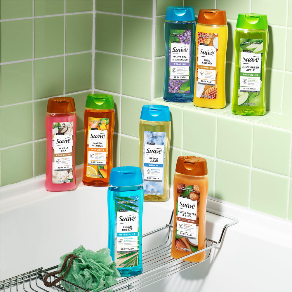 Cruelty-free label on Suave Ocean Breeze packaging