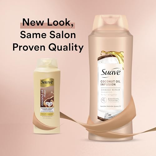 Brillo natural del cabello tras usar la línea de coco Suave