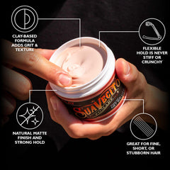 Acabado mate natural con Suavecito Firme Clay para estilo discreto.