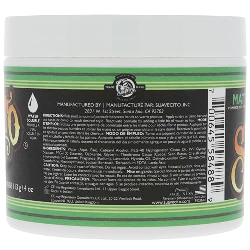 Suavecito Pomada Matte, textura cremosa que facilita la aplicación.