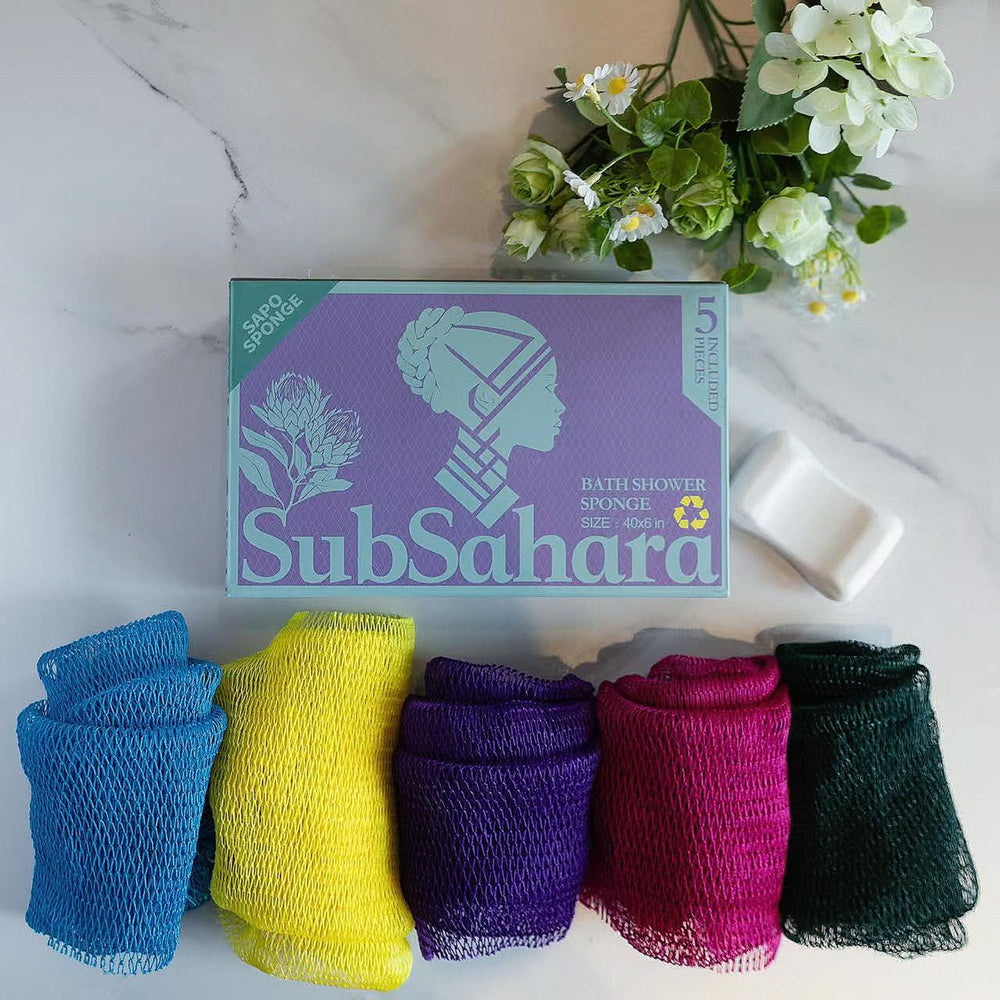 Esponja SubSahara exfoliante suave para piel sensible y uso diario.