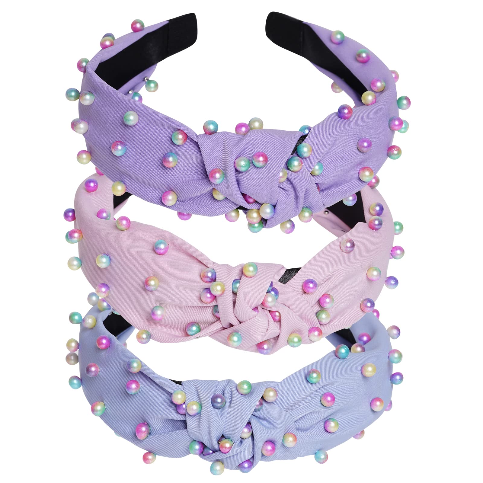 Diadema Sucrain de perlas rosas con cruz, añade elegancia diaria.