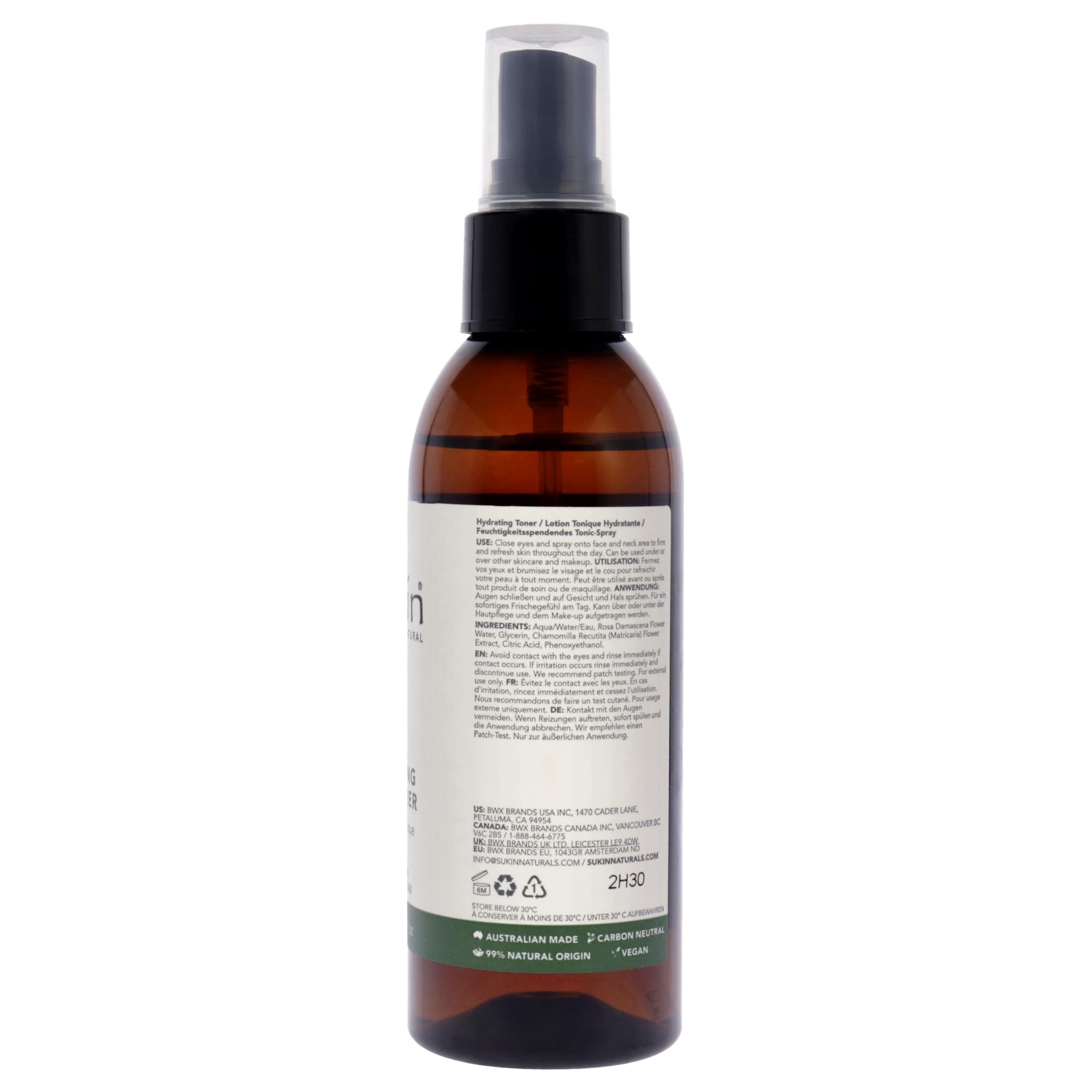 Sukin Organics Tónico en spray después del maquillaje para un acabado fresco