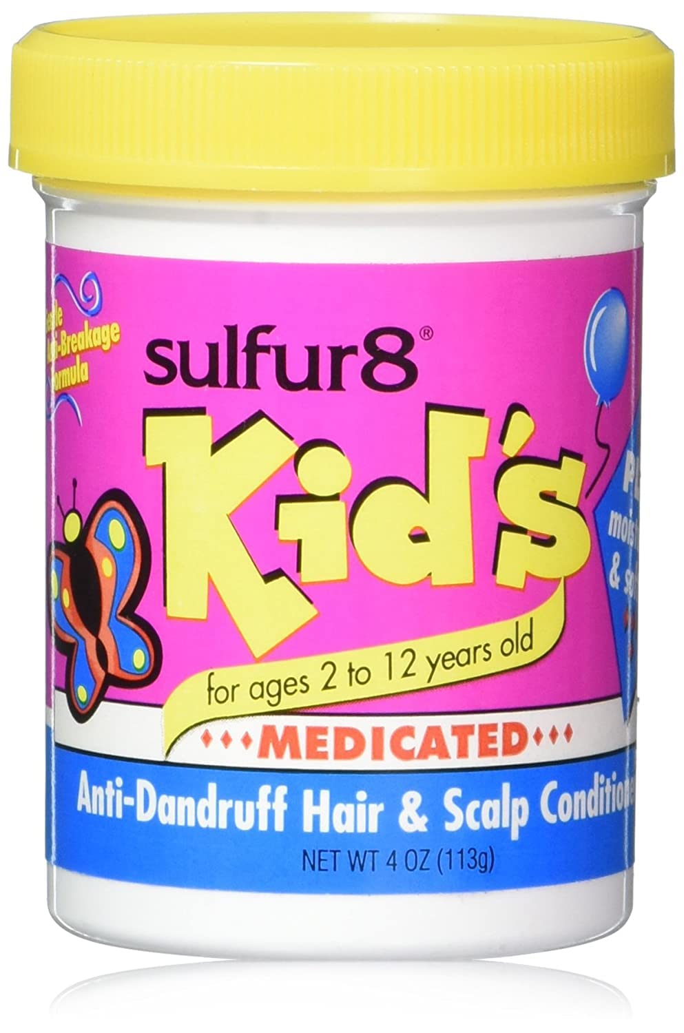 SULFUR8 acondicionador para niños, bote de 4 oz, cabello suave y manejable.