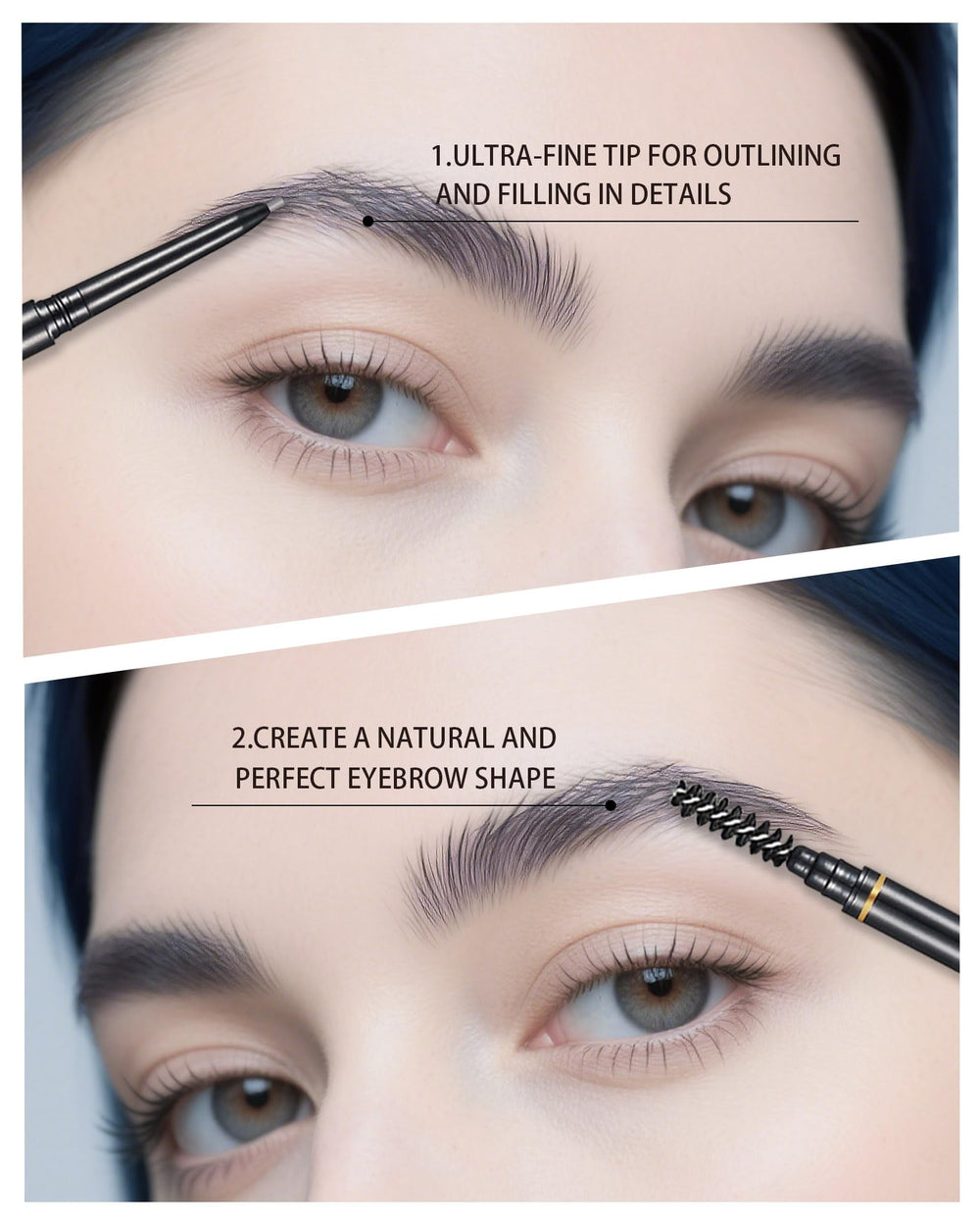 Cepillo espiral SUMEITANG para difuminar y peinar cejas.