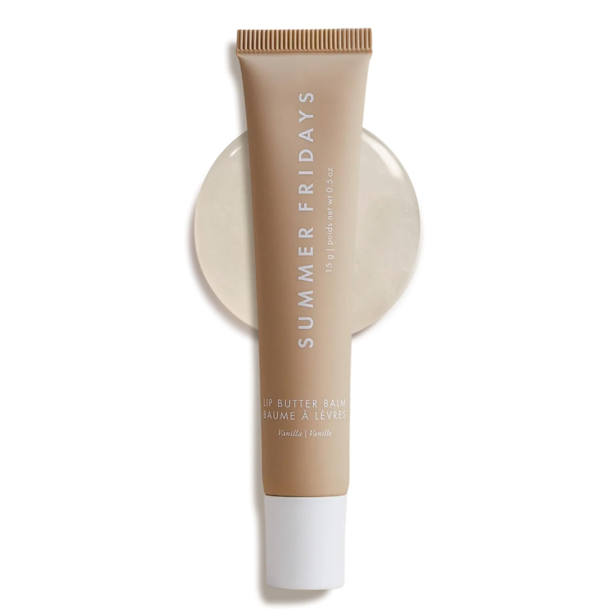 Bálsamo labial Summer Fridays en lata, hidratación rápida para labios secos.