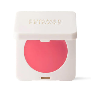Summer Fridays Blush Butter Balm textura cremosa para mejillas y labios con hidratación duradera.