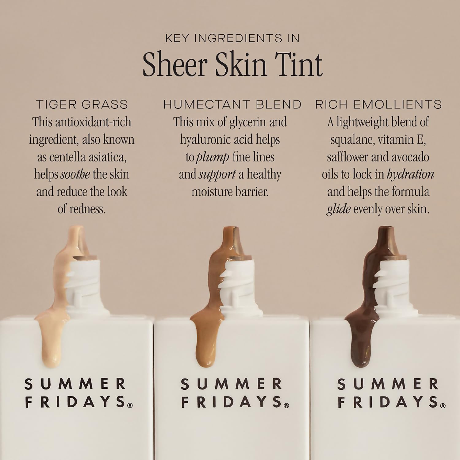 Cobertura translúcida de Summer Fridays Sheer Skin Tint en piel real.