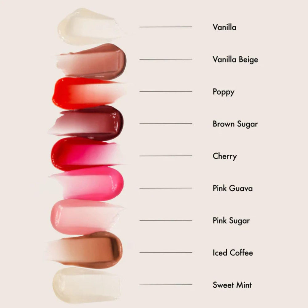Summer Fridays Poppy close-up with compact emphasizes portable lip care