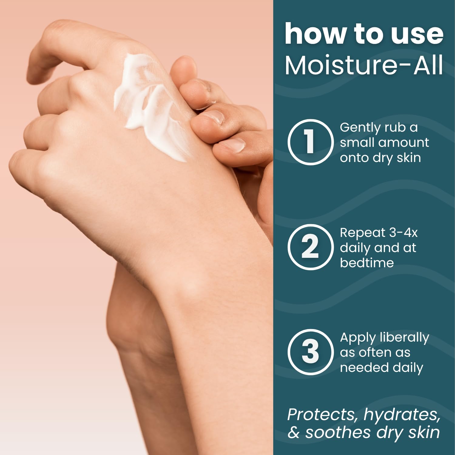 Moisture-All de Summers Laboratories, aplicación suave en codos y rodillas.