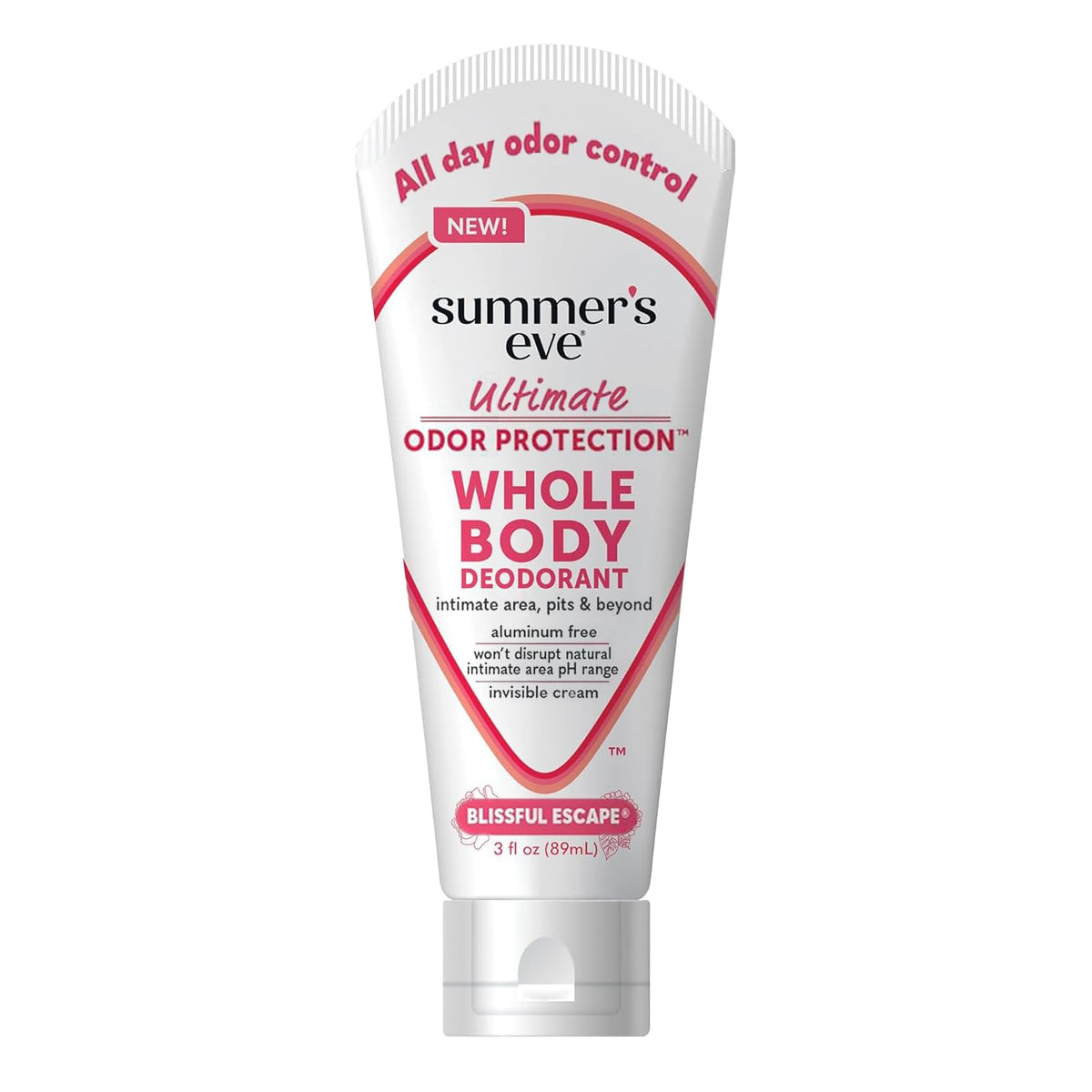 Desodorante corporal Blissful Escape de Summer's Eve, crema para control de olores todo el día