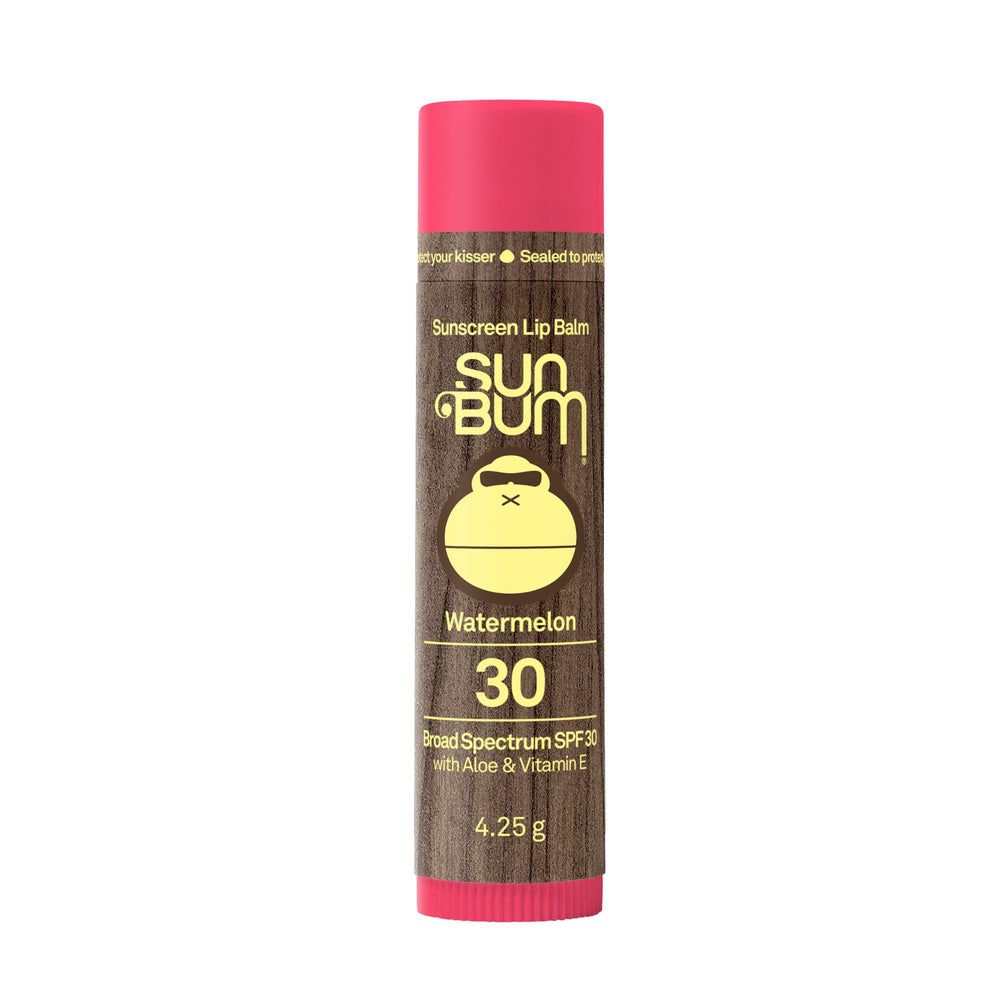 Sun Bum bálsamo labial SPF30 con sandía para protección diaria.