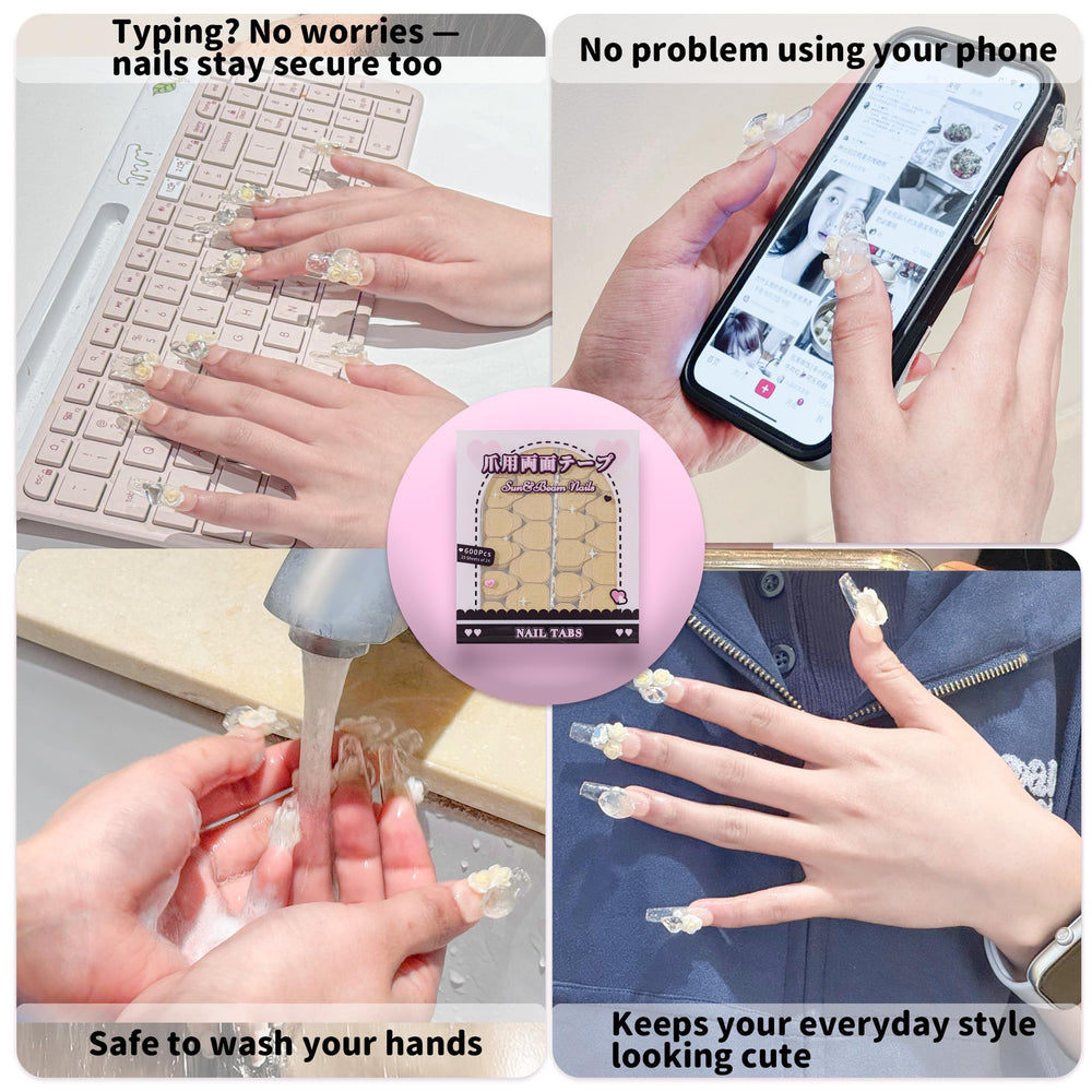 Sun&Beam Nails: conjunto completo para fijación duradera de uñas postizas.