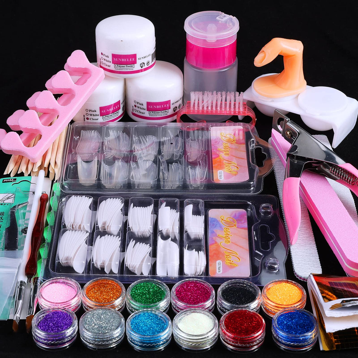 SUNBELEE kit uñas profesional todo incluido para uñas duraderas y fáciles de usar